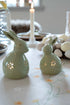 Tealight holder, H 13.6/11.3cm, Ceramic, Green, 2 assorted