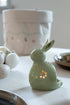 Tealight holder, H 13.6/11.3cm, Ceramic, Green, 2 assorted
