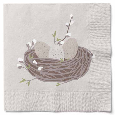 Servetter, 3-lags, Beige, Fågelbo, Natural Spring