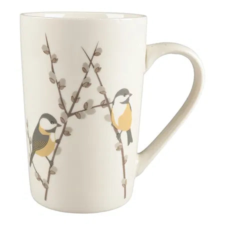 Naturlig källa, mugg, m. handtag, m. fåglar