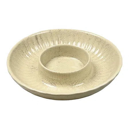 Ljusstake, H 3.2cm, Dia. 16.3cm, för ljus dia 6cm, shiny cream