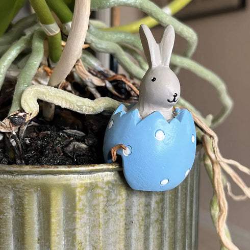 Påskhare, H 6cm, Dia. 3,5cm, Blå, Natural Easter