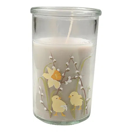 Ljus i glas H 10cm, Dia. 6cm, Natural Easter
