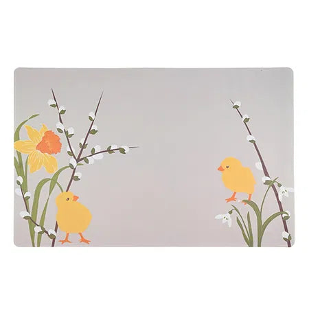 Bordstablett, H 28,5cm, B 43cm, 4st/påse/Pouch, Grå/Gul, Natural Easter