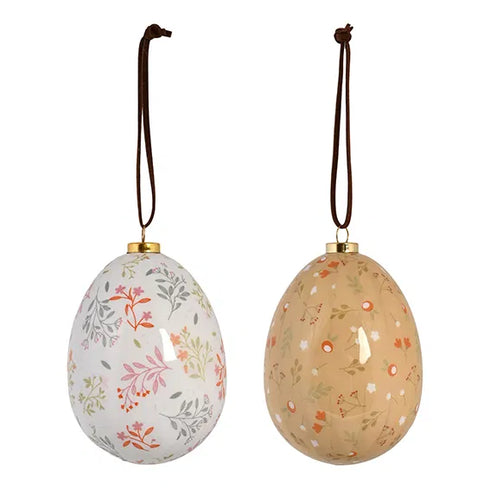 Påskägg, H 8cm, Dia. 6,5cm, 2/låda, Vit, Natural Easter