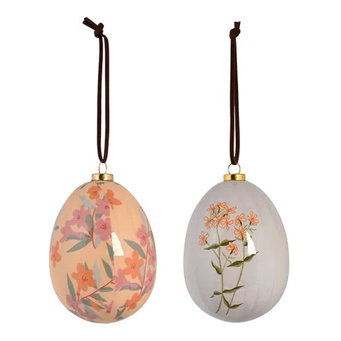 Påskägg, H 8cm, Dia. 6,5cm, 2/låda/låda, Vit, Natural Easter