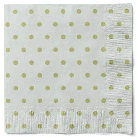 Servetter, 3-lags, Grön, Prickar, Natural Spring