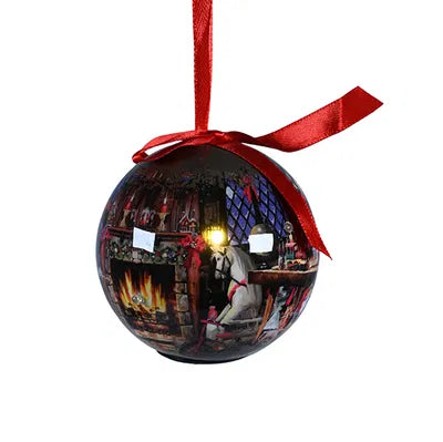 Julkula med LED, Tomte, Dia7,5cm, Styrofoam