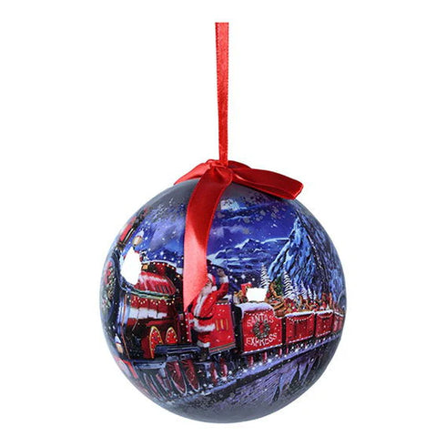 Julkula, Jultomten på tåg, Dia15cm, Styrofoam