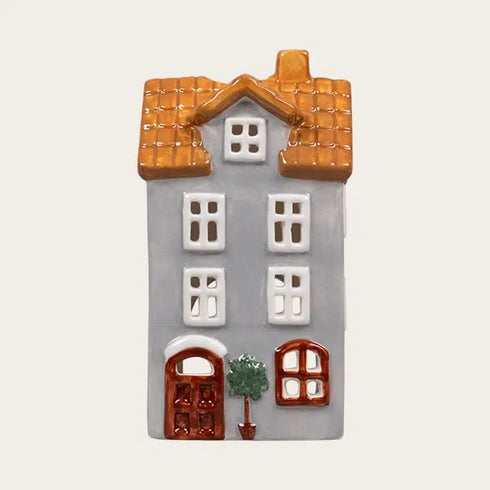 Keramikhus, Blå, H 13,6cm