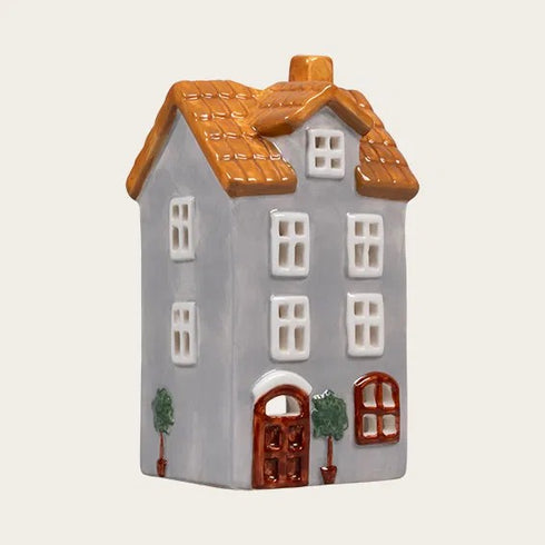 Keramikhus, Blå, H 13,6cm