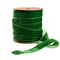 Fabric ribbon, Velvet, Green, 10m/roll