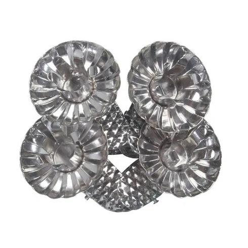 Ljushållare med clip till granen, Metall, Silver, 4/box