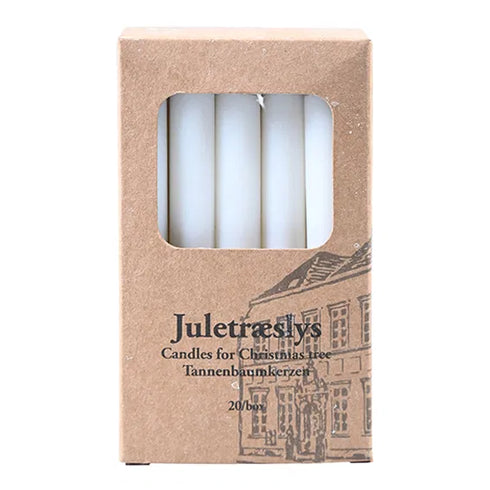 Julgransljus, H10cm, Paraffin, Vit