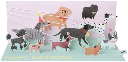 3D Pop-Up Kort - Dog Walk