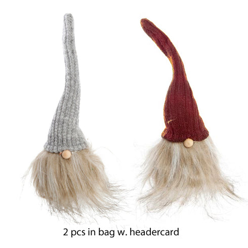 Tomte med stickad mössa 14 cm, 2-pack
