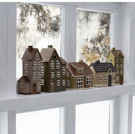 Keramikhus, Grönt, H 18cm