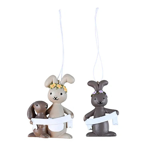 Påskkanin, H 7,6cm, B 6cm, 1/PET-låda, 2ass, Grå, Easter rabbits