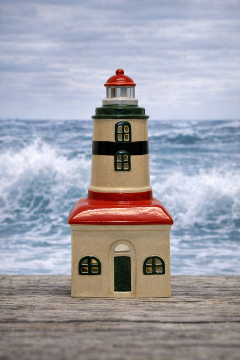 Keramikhus, Falsterbo fyr, för värmeljus, H 18cm