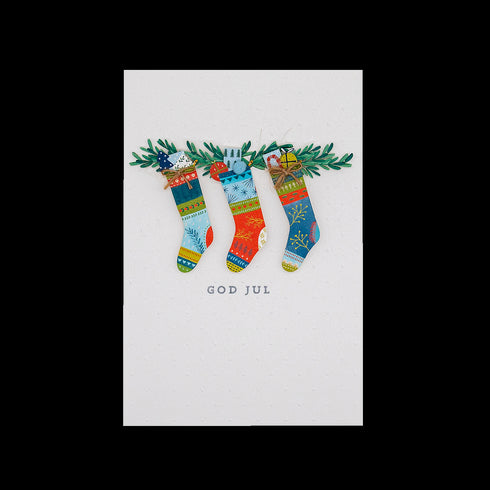 3D Julkort Julstrumpor