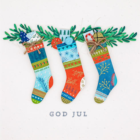3D Julkort Julstrumpor