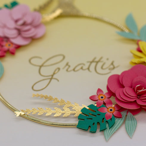 3D Kort Signature Krans Grattis
