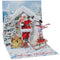 3D Pop-Up Kort - Tomte med snögubbe