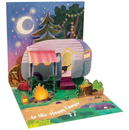 3D Pop-Up Kort, Camping med ljus