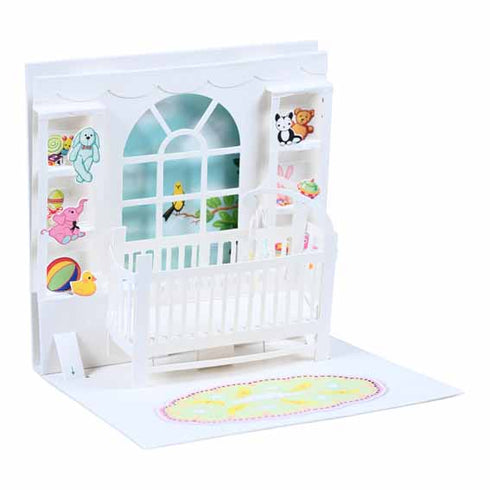3D Pop-Up Kort, Baby Crib