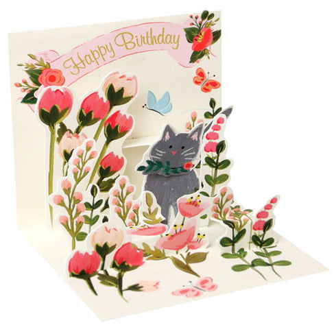 3D Pop-Up Kort, Botanic Cat mini