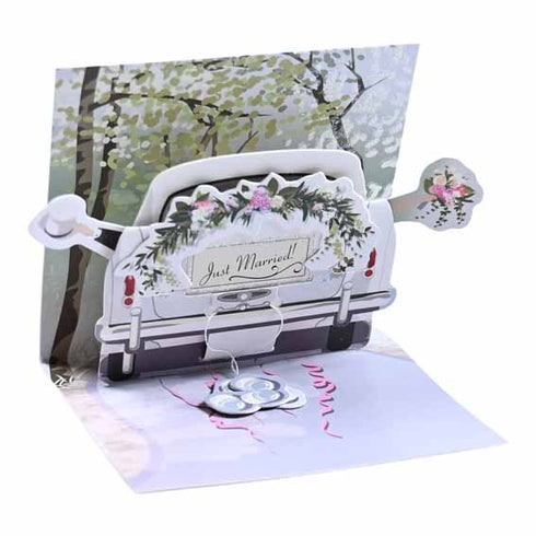 3D Pop-Up Kort Bröllopsbil