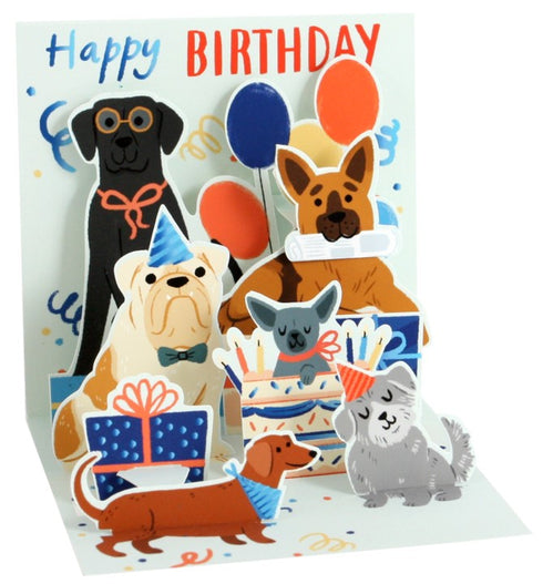 3D Pop-Up Kort, Party hundar mini