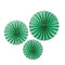 Vikbara pappersfläktar i 3 storlekar, Grön