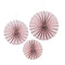 Vikbara pappersfläktar i 3 storlekar, Rose