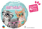 18" ROUND QX FOIL PRINT 001CT BDAY KITTENS WITH EYEGLASSES