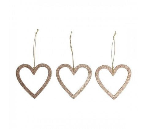 Glitterhjärta 17cm 3-pack