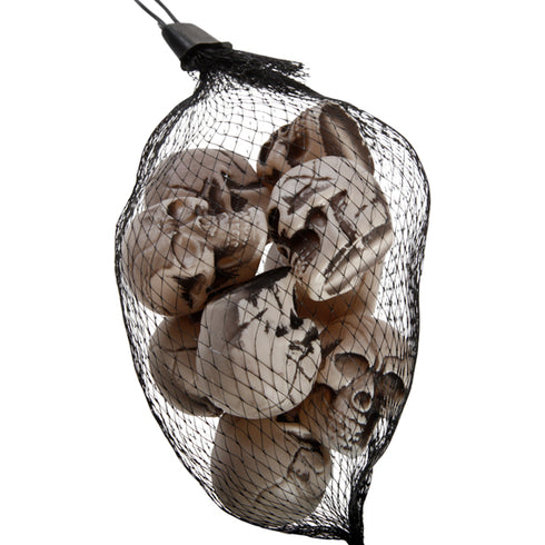 Halloween dekoration döskallar i plast, vit, 9/påse