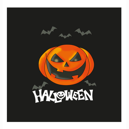 Servetter, 3-lags, Svart, Pumpa, Halloween