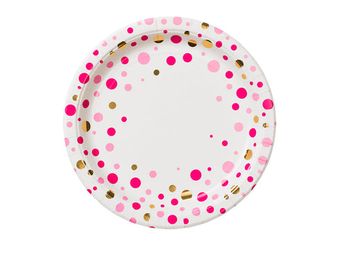 Tallrik Rosa Prick med guldfolie 8-Pack
