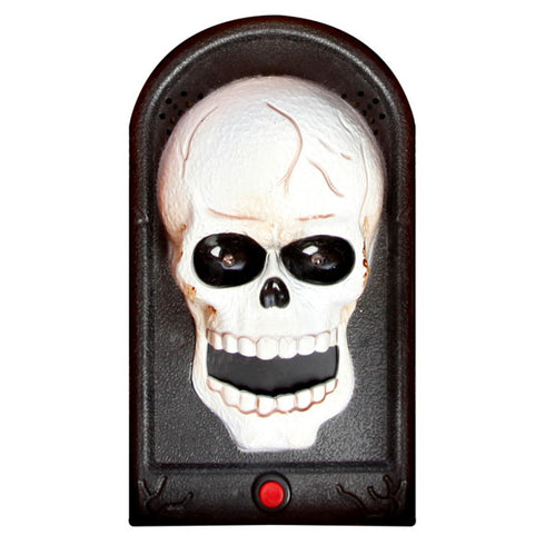Ringklocka Halloween Döskalle LED och ljud, H 19cm