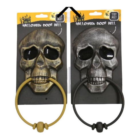Hallowen ringklocka med döskalle, H 28cm, W 13cm, 2ass