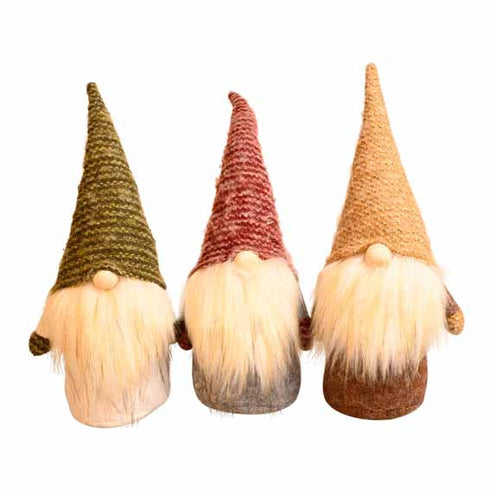 Tomtar, H 26cm, 3 varianter, Grön/Röd/Brun