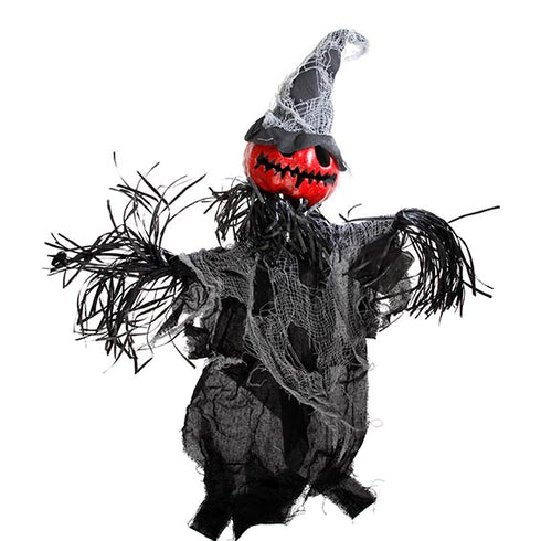 Halloween fågelskrämma, LED, ljud & ljus, H 125 cm