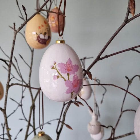 Påskägg, H 8cm, Dia 6,5cm, Vit, Natural Easter