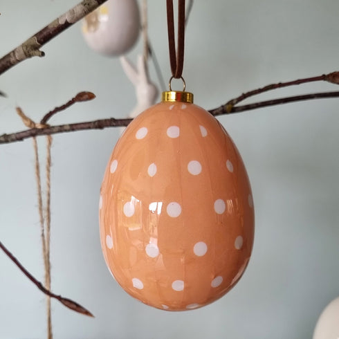 Påskägg, H 8cm, Dia. 6,5cm, Orange, Natural Easter