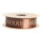 Fabric Ribbon, Merry Christmas, Brown, 10m/roll