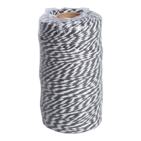 Cord in White / Black - 100 Meters