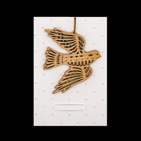 3D Julkort med Julhänge i trä