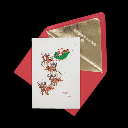 3D Julkort Tomten med renar
