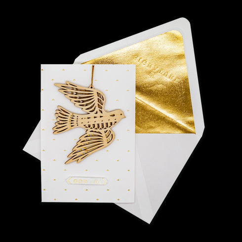 3D Julkort med Julhänge i trä